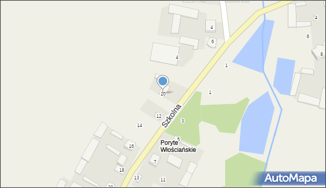 Poryte, Szkolna, 10, mapa Poryte