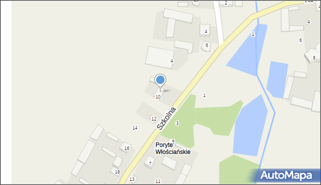 Poryte, Szkolna, 8, mapa Poryte