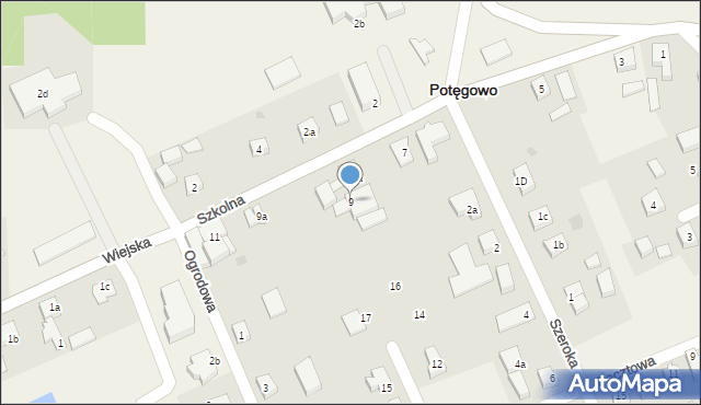 Potęgowo, Szkolna, 9, mapa Potęgowo