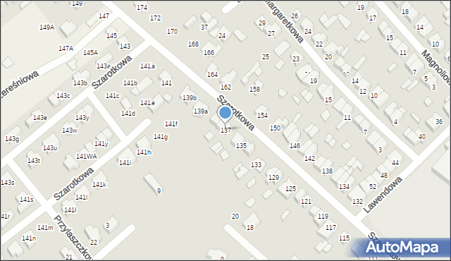 Poznań, Szarotkowa, 137, mapa Poznania