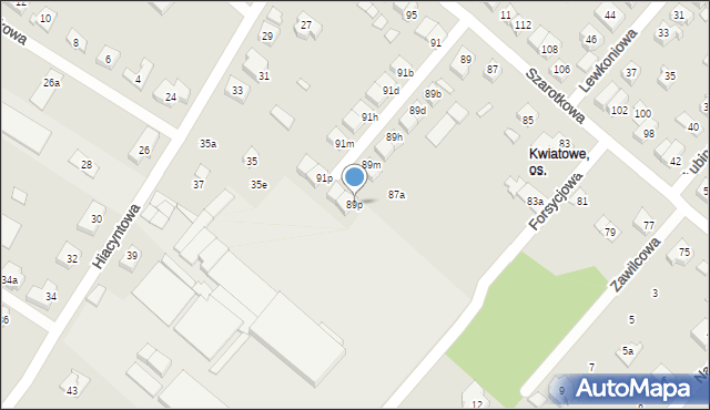 Poznań, Szarotkowa, 89p, mapa Poznania