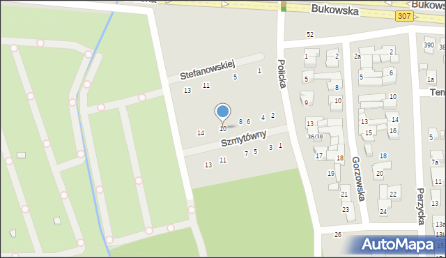 Poznań, Szmytówny Marii, 10, mapa Poznania