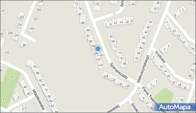 Poznań, Szeherezady, 108, mapa Poznania