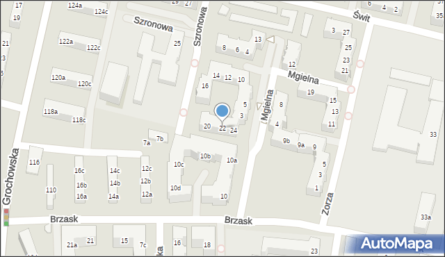 Poznań, Szronowa, 22, mapa Poznania