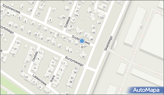 Poznań, Szybowcowa, 26, mapa Poznania