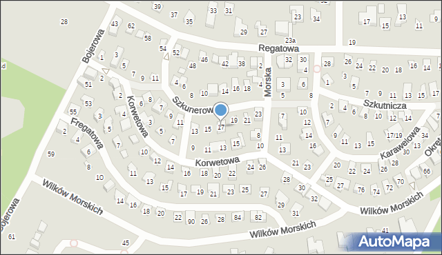 Poznań, Szkunerowa, 17, mapa Poznania