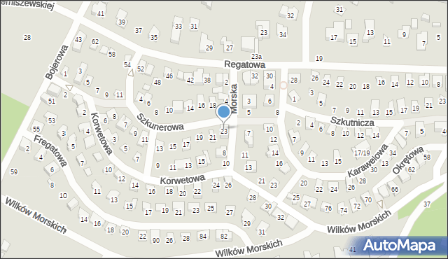 Poznań, Szkunerowa, 23, mapa Poznania