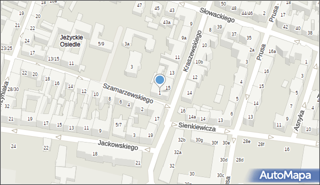 Poznań, Szamarzewskiego Augustyna, 1, mapa Poznania