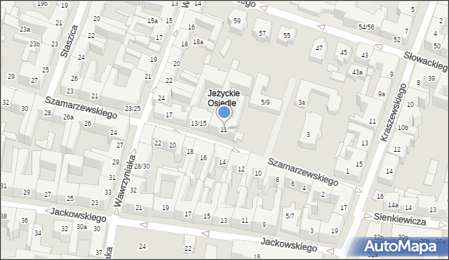 Poznań, Szamarzewskiego Augustyna, 11, mapa Poznania