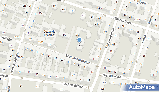 Poznań, Szamarzewskiego Augustyna, 3, mapa Poznania