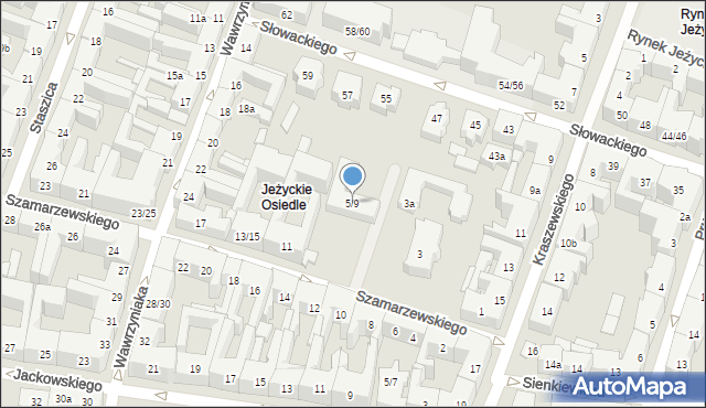 Poznań, Szamarzewskiego Augustyna, 5/9, mapa Poznania