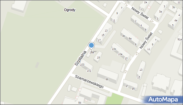 Poznań, Szpitalna, 19a, mapa Poznania