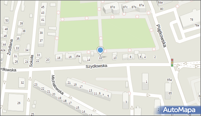 Poznań, Szydłowska, 12, mapa Poznania