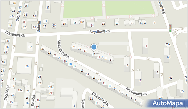 Poznań, Szydłowska, 13, mapa Poznania