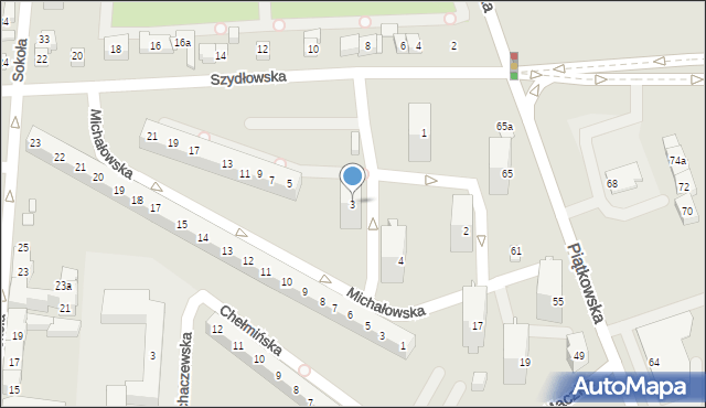 Poznań, Szydłowska, 3, mapa Poznania