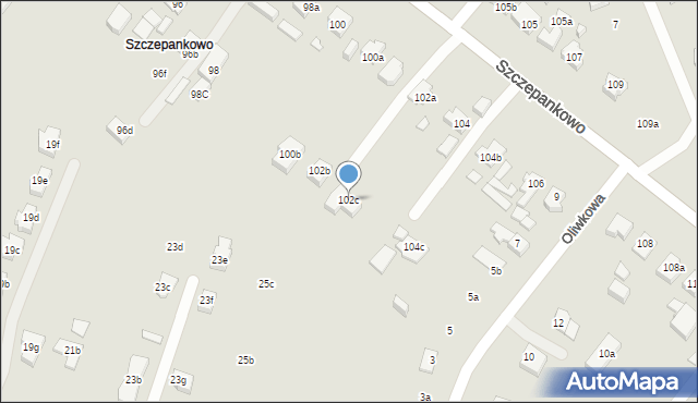 Poznań, Szczepankowo, 102c, mapa Poznania