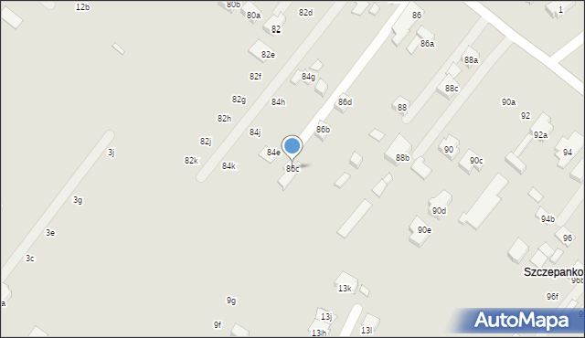 Poznań, Szczepankowo, 86c, mapa Poznania