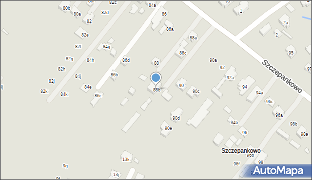 Poznań, Szczepankowo, 88b, mapa Poznania