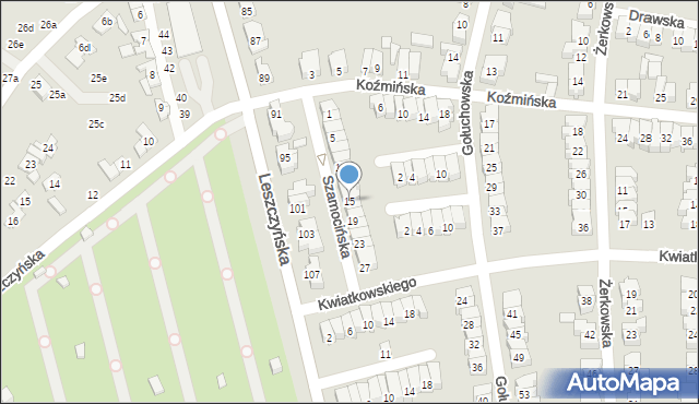 Poznań, Szamocińska, 15, mapa Poznania