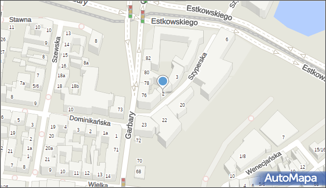 Poznań, Szyperska, 2, mapa Poznania