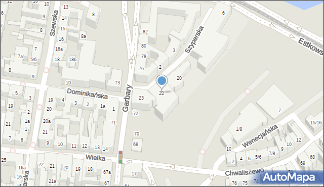 Poznań, Szyperska, 22, mapa Poznania