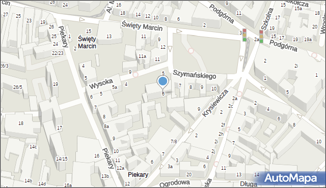 Poznań, Szymańskiego Romana, 6, mapa Poznania