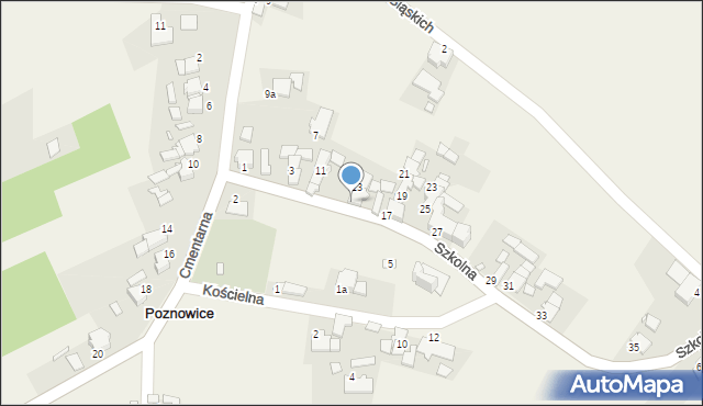 Poznowice, Szkolna, 15, mapa Poznowice