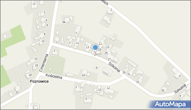 Poznowice, Szkolna, 17, mapa Poznowice