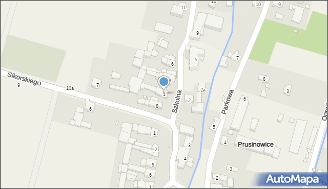 Prusinowice, Szkolna, 1, mapa Prusinowice