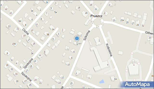 Pruszcz, Szkolna, 4, mapa Pruszcz