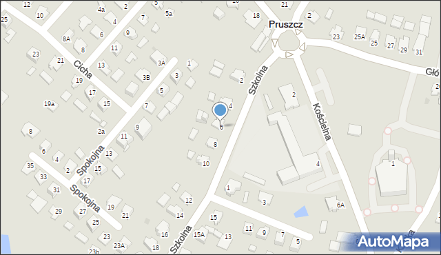 Pruszcz, Szkolna, 6, mapa Pruszcz