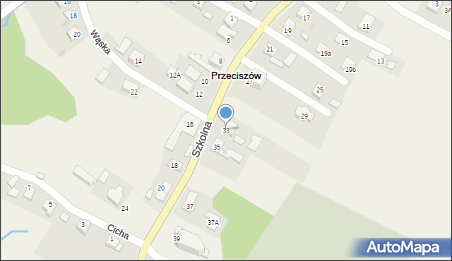 Przeciszów, Szkolna, 33, mapa Przeciszów