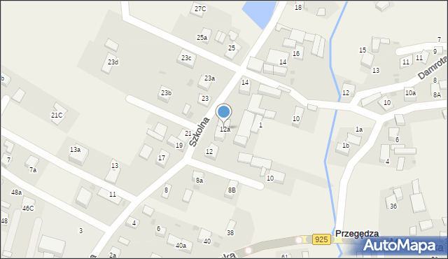 Przegędza, Szkolna, 12a, mapa Przegędza