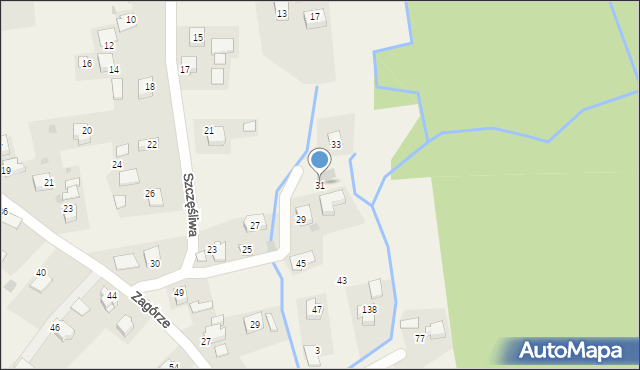 Przeginia Duchowna, Szczęśliwa, 31, mapa Przeginia Duchowna