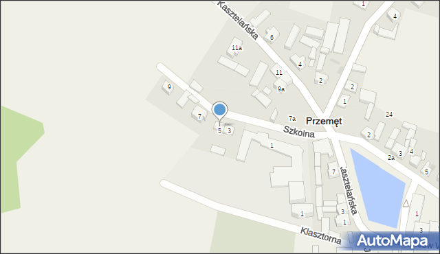 Przemęt, Szkolna, 5, mapa Przemęt