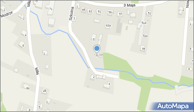 Przybędza, Szkolna, 7, mapa Przybędza