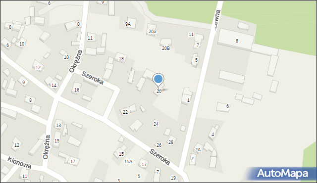 Przyborów, Szeroka, 20, mapa Przyborów