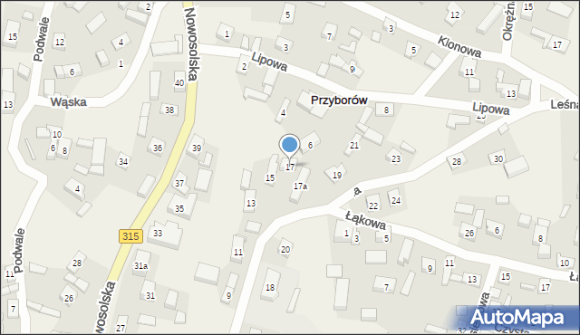 Przyborów, Szkolna, 17, mapa Przyborów