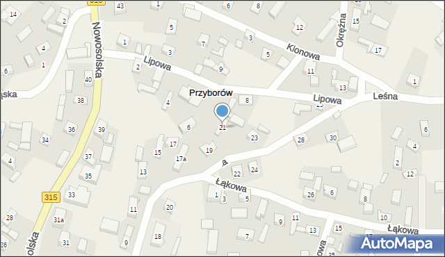 Przyborów, Szkolna, 21, mapa Przyborów