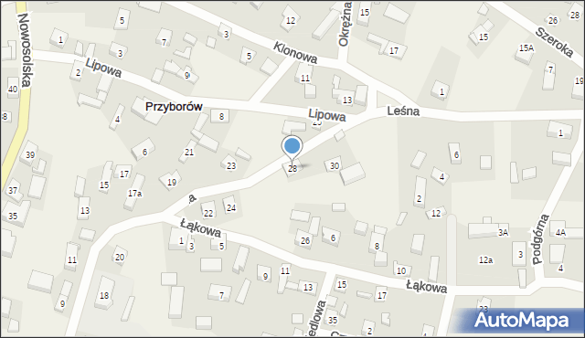 Przyborów, Szkolna, 28, mapa Przyborów