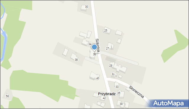 Przybradz, Szkolna, 36, mapa Przybradz