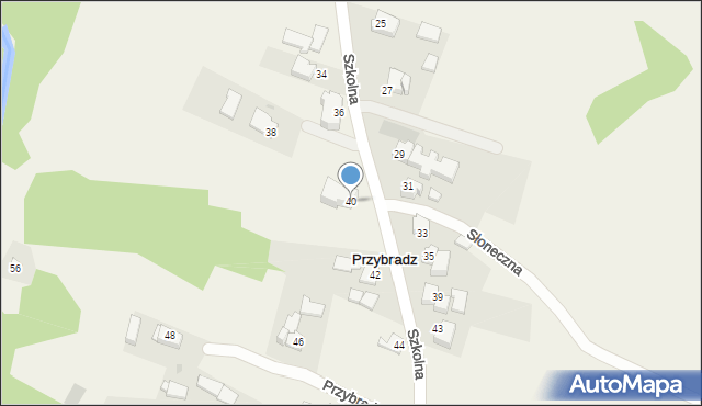 Przybradz, Szkolna, 40, mapa Przybradz