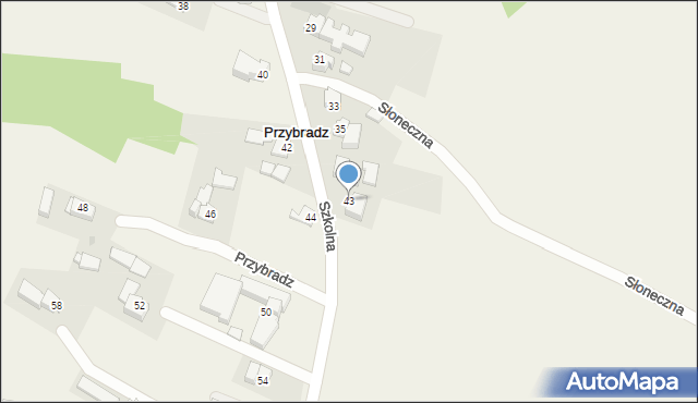 Przybradz, Szkolna, 43, mapa Przybradz