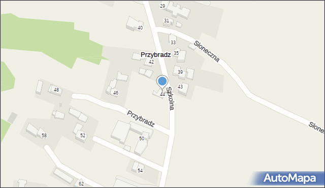 Przybradz, Szkolna, 44, mapa Przybradz