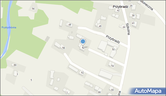 Przybradz, Szkolna, 52, mapa Przybradz