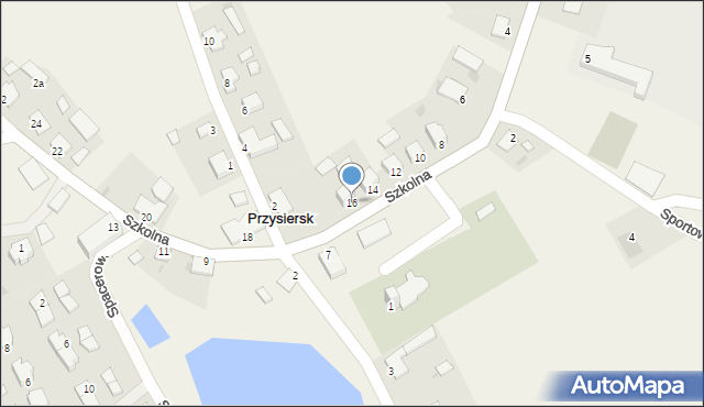 Przysiersk, Szkolna, 16, mapa Przysiersk