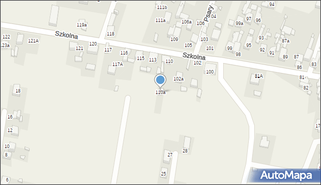 Psary, Szkolna, 110a, mapa Psary