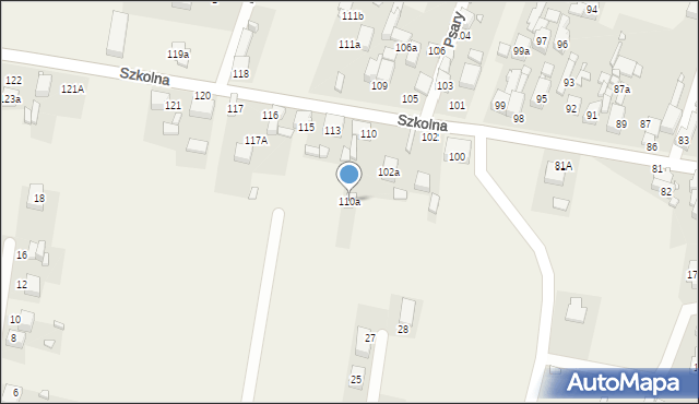 Psary, Szkolna, 111, mapa Psary