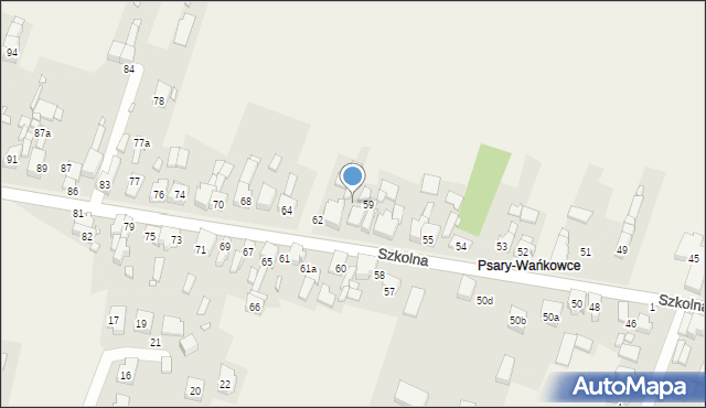 Psary, Szkolna, 59a, mapa Psary