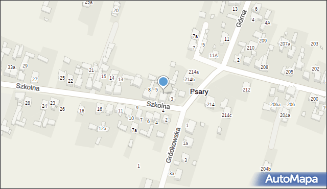 Psary, Szkolna, 5a, mapa Psary